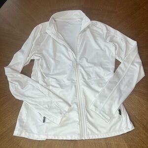 Woman’s White Athletic Full Zip Jacket